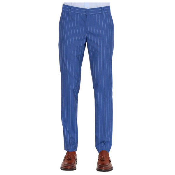Pantaloni Uomo con microfantasia Blu chiaro Daniele Alessandrini- Francavilla Moda